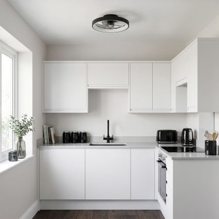 Brilagi - LED Dimmable Ceiling Fan LED/34W/230V Ø 50 cm Black + Remote Control