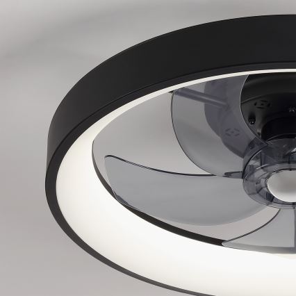 Brilagi - LED Dimmable Ceiling Fan LED/34W/230V Ø 50 cm Black + Remote Control