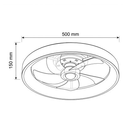 Brilagi - LED Dimmable Ceiling Fan LED/34W/230V Ø 50 cm Black + Remote Control