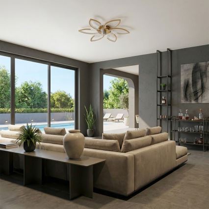 Brilagi - LED Dimmable Ceiling Fan LED/34W/230V Ø 78 cm Gold + Remote Control