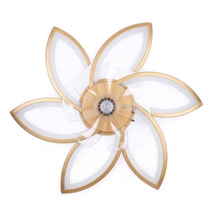 Brilagi - LED Dimmable Ceiling Fan LED/34W/230V Ø 78 cm Gold + Remote Control