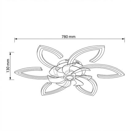 Brilagi - LED Dimmable Ceiling Fan LED/34W/230V Ø 78 cm Gold + Remote Control
