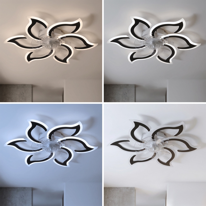 Brilagi - Dimmable LED Ceiling Fan LED/34W/230V Ø 83 cm Black + Remote Control