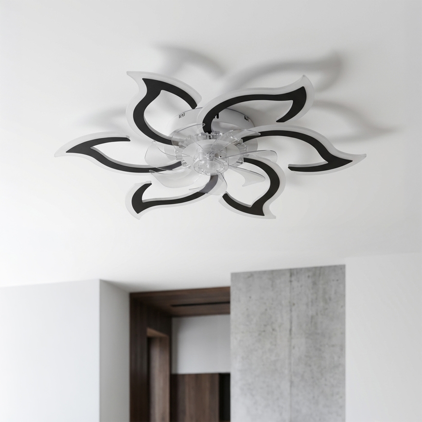 Brilagi - Dimmable LED Ceiling Fan LED/34W/230V Ø 83 cm Black + Remote Control