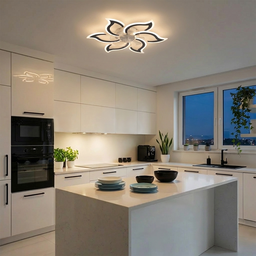 Brilagi - Dimmable LED Ceiling Fan LED/34W/230V Ø 83 cm Black + Remote Control