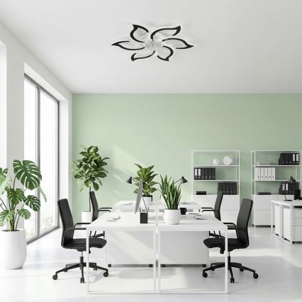 Brilagi - Dimmable LED Ceiling Fan LED/34W/230V Ø 83 cm Black + Remote Control