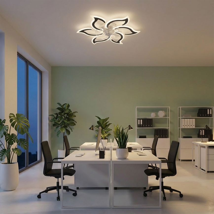 Brilagi - Dimmable LED Ceiling Fan LED/34W/230V Ø 83 cm Black + Remote Control