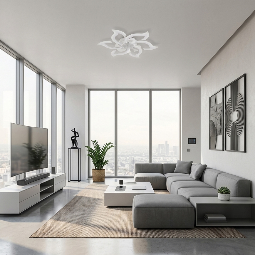 Brilagi - Dimmable LED Ceiling Fan, 34W/230V, Ø 83 cm, White + Remote Control