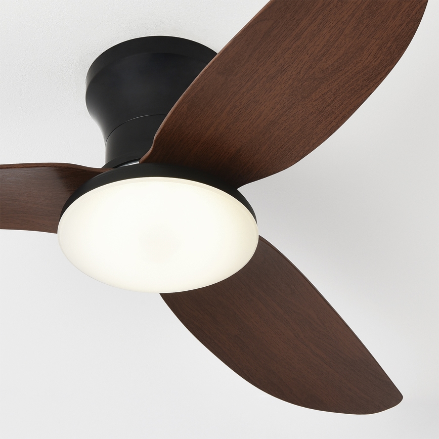 Brilagi - Dimmable LED Ceiling Fan, 38W/230V, 100 cm, Black/Brown + Remote Control