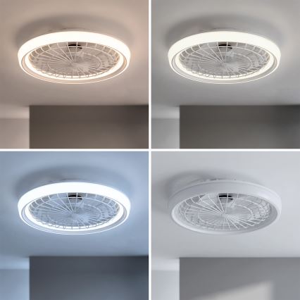 Brilagi - Dimmable LED Ceiling Fan LED/40W/230V Ø 48 cm White + Remote Control