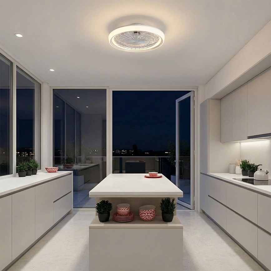 Brilagi - Dimmable LED Ceiling Fan LED/40W/230V Ø 48 cm White + Remote Control