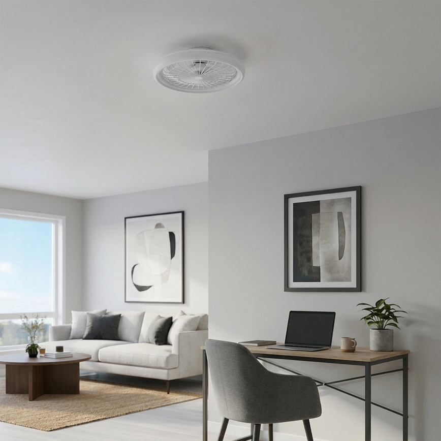 Brilagi - Dimmable LED Ceiling Fan LED/40W/230V Ø 48 cm White + Remote Control