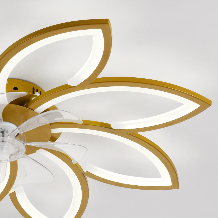 Brilagi - Dimmable LED Ceiling Fan LED/43W/230V Ø 90 cm Gold + Remote Control