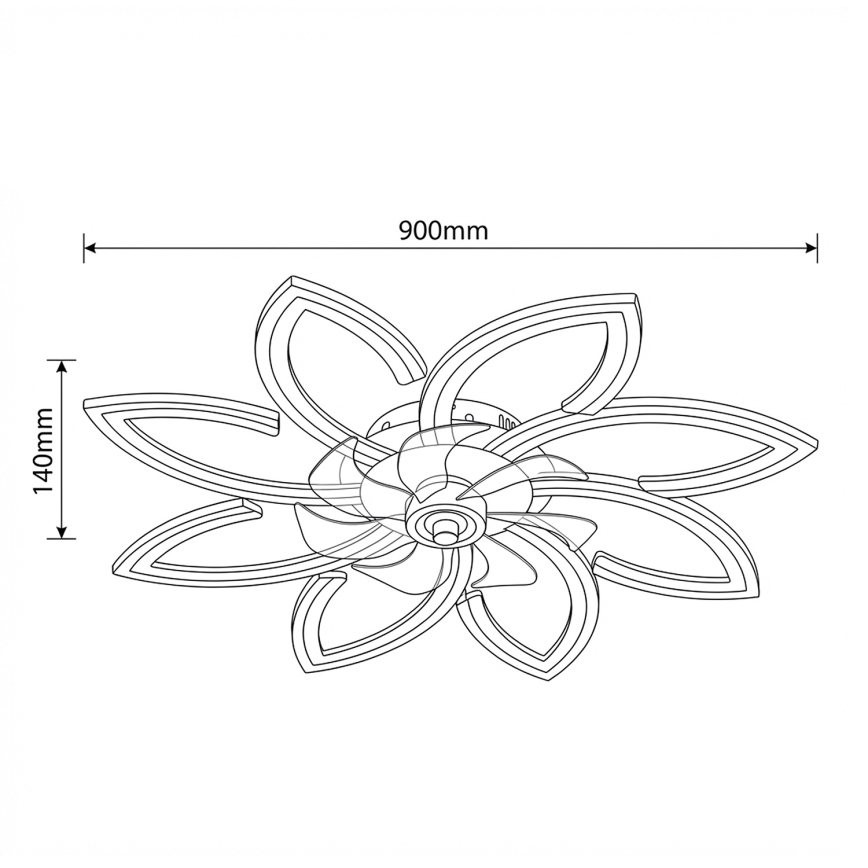 Brilagi - Dimmable LED Ceiling Fan LED/43W/230V Ø 90 cm Gold + Remote Control