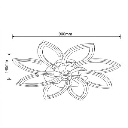 Brilagi - Dimmable LED Ceiling Fan LED/43W/230V 3000-6500K Ø 90 cm White + Remote Control