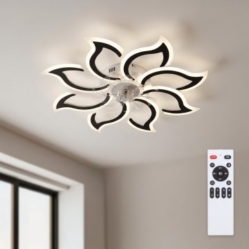 Brilagi - Dimmable LED Ceiling Fan LED/44W/230V Ø 90 cm Black + Remote Control
