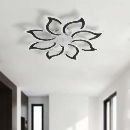 Brilagi - Dimmable LED Ceiling Fan LED/44W/230V Ø 90 cm Black + Remote Control