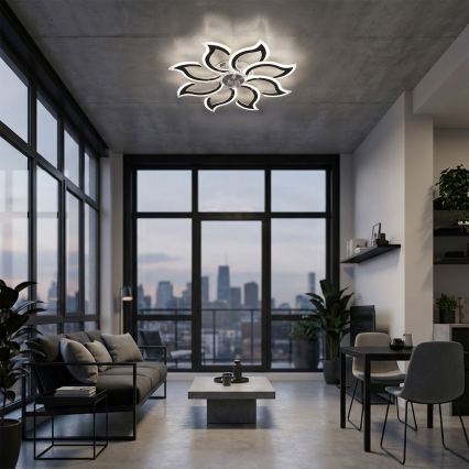 Brilagi - Dimmable LED Ceiling Fan LED/44W/230V Ø 90 cm Black + Remote Control