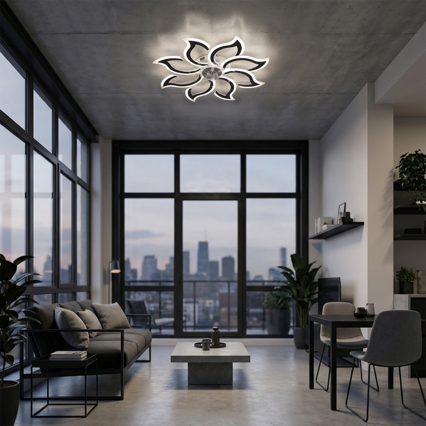 Brilagi - Dimmable LED Ceiling Fan LED/44W/230V Ø 90 cm Black + Remote Control