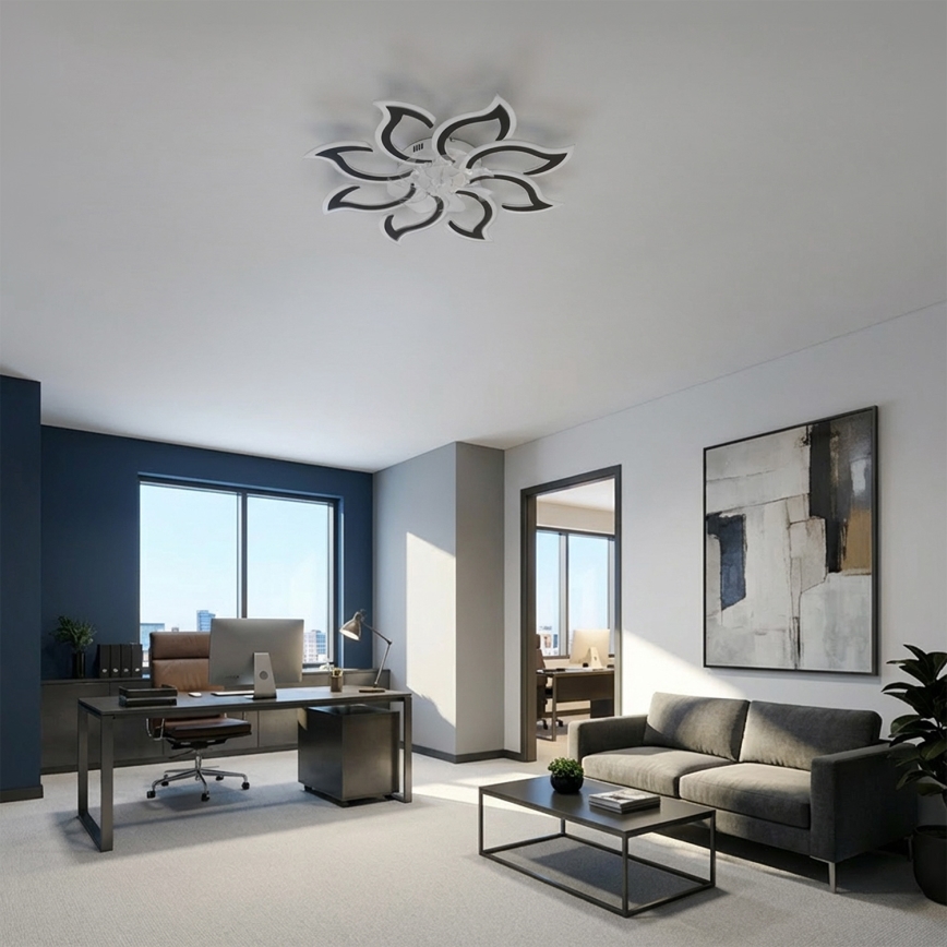 Brilagi - Dimmable LED Ceiling Fan LED/44W/230V Ø 90 cm Black + Remote Control