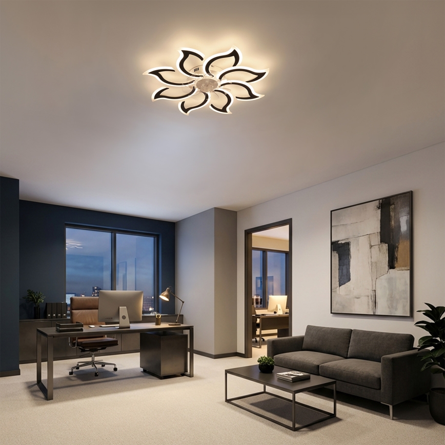 Brilagi - Dimmable LED Ceiling Fan LED/44W/230V Ø 90 cm Black + Remote Control