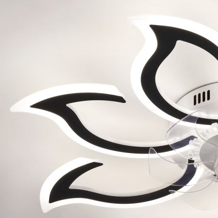 Brilagi - Dimmable LED Ceiling Fan LED/44W/230V Ø 90 cm Black + Remote Control