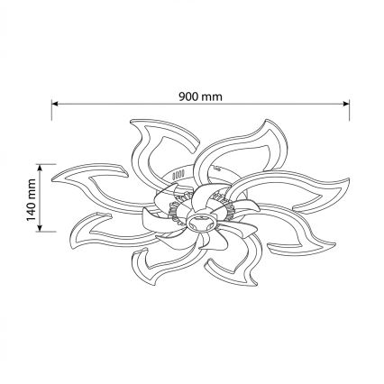 Brilagi - Dimmable LED Ceiling Fan LED/44W/230V Ø 90 cm Black + Remote Control