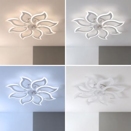 Brilagi - Dimmable LED Ceiling Fan, LED/44W/230V, 3000-6500K, Ø 90 cm, White + Remote Control