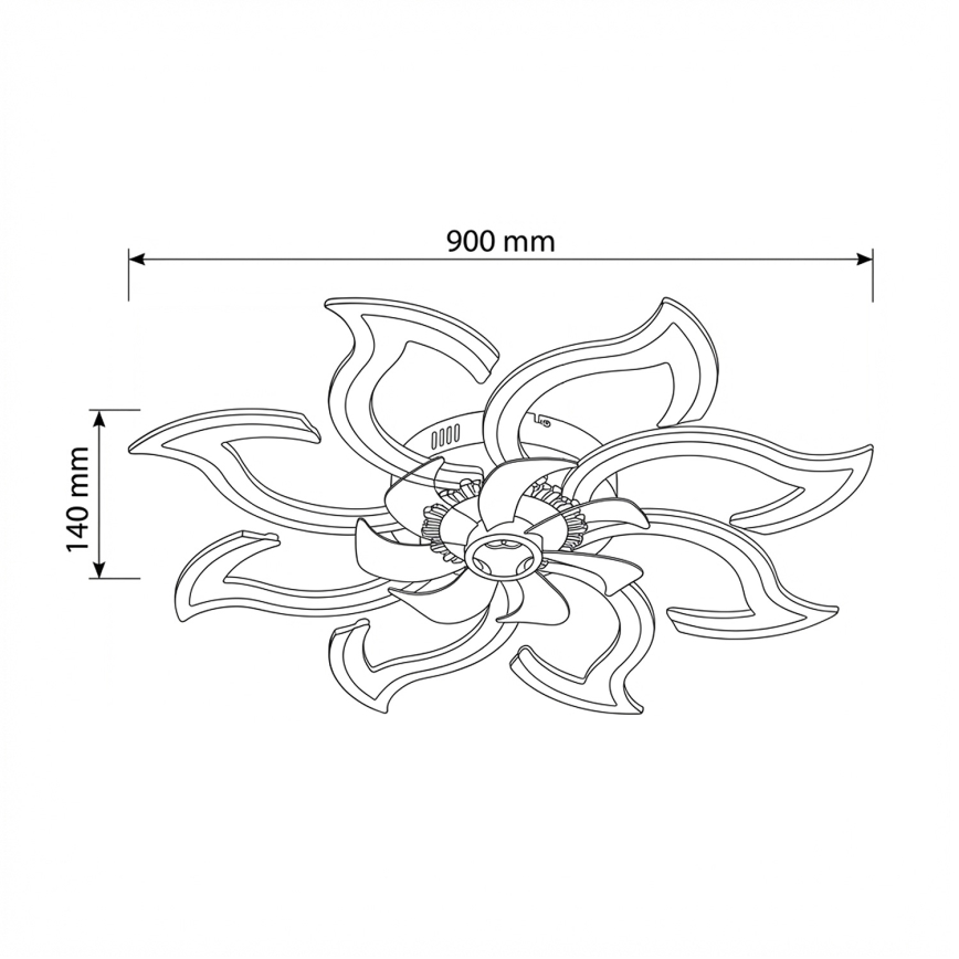 Brilagi - Dimmable LED Ceiling Fan, LED/44W/230V, 3000-6500K, Ø 90 cm, White + Remote Control