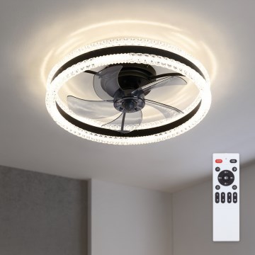 Brilagi - Dimmable LED Ceiling Fan LED/62W/230V Ø 50 cm Black + Remote Control