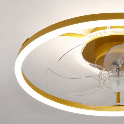 Brilagi - LED Dimmable Ceiling Fan LED/66W/230V 55 cm White/Gold + Remote Control
