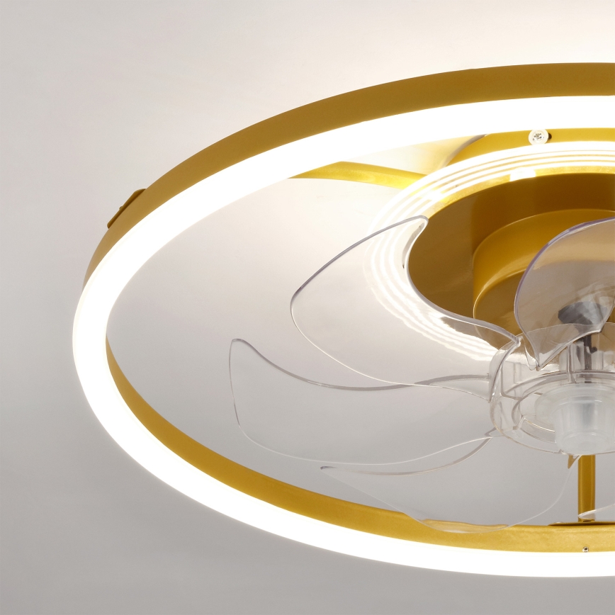 Brilagi - LED Dimmable Ceiling Fan LED/66W/230V 55 cm White/Gold + Remote Control