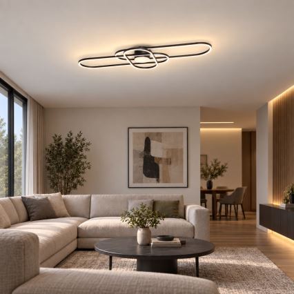 BRILAGI - Dimmable LED Ceiling Light APOLLO LED/58W/230V 3000-6500K 43,2x101,2 cm Black + Remote Control