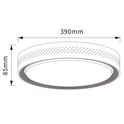 Brilagi - COCI Dimmable LED Ceiling Light, 48W/230V, 3000–6500K (adjustable color temperature), Ø39 cm, Wood Effect/Black + Remote Control