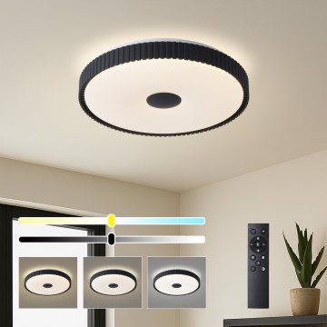 Brilagi - Dimmable LED ceiling light CORVO LED/72W/230V 3000-6000K black Ø 50 cm + remote control