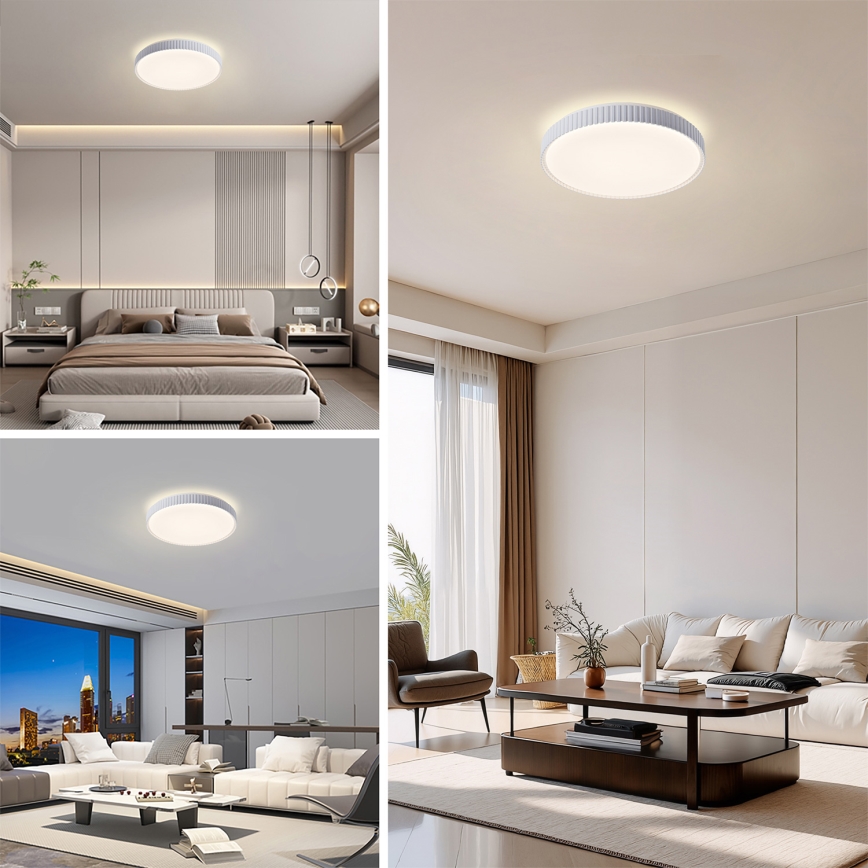 Brilagi - CORVO Dimmable LED Ceiling Light LED/72W/230V 3000-6000K White Ø 50 cm + Remote Control