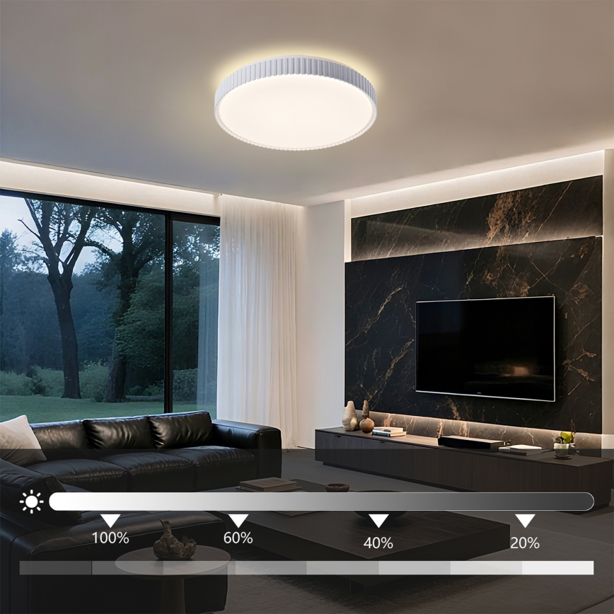 Brilagi - CORVO Dimmable LED Ceiling Light LED/72W/230V 3000-6000K White Ø 50 cm + Remote Control
