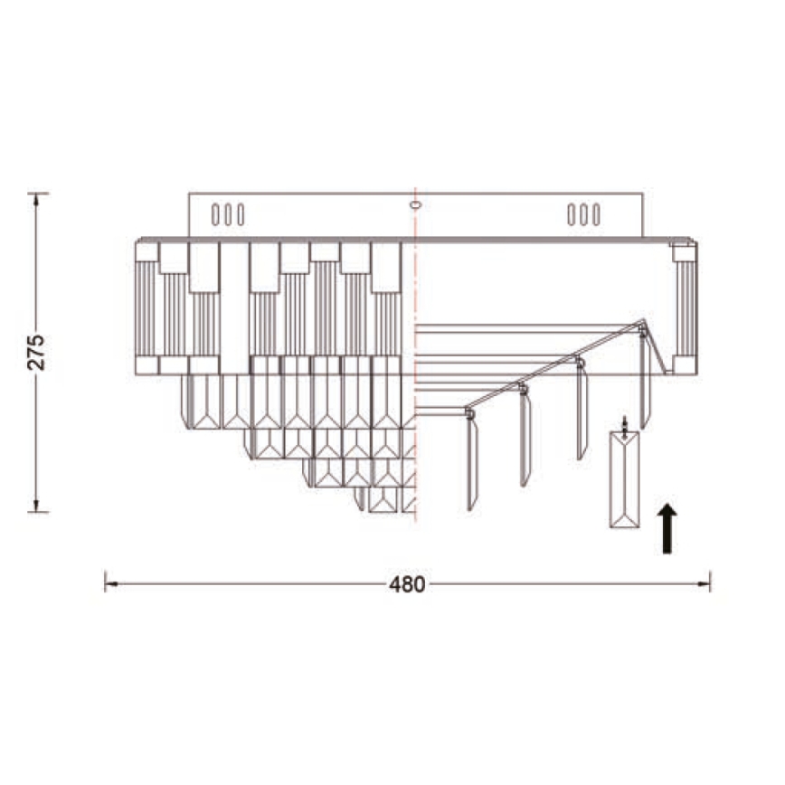 Brilagi - CROWN LED dimmable ceiling light LED/41W/230V 3000-6000K Ø 48 cm black + remote control