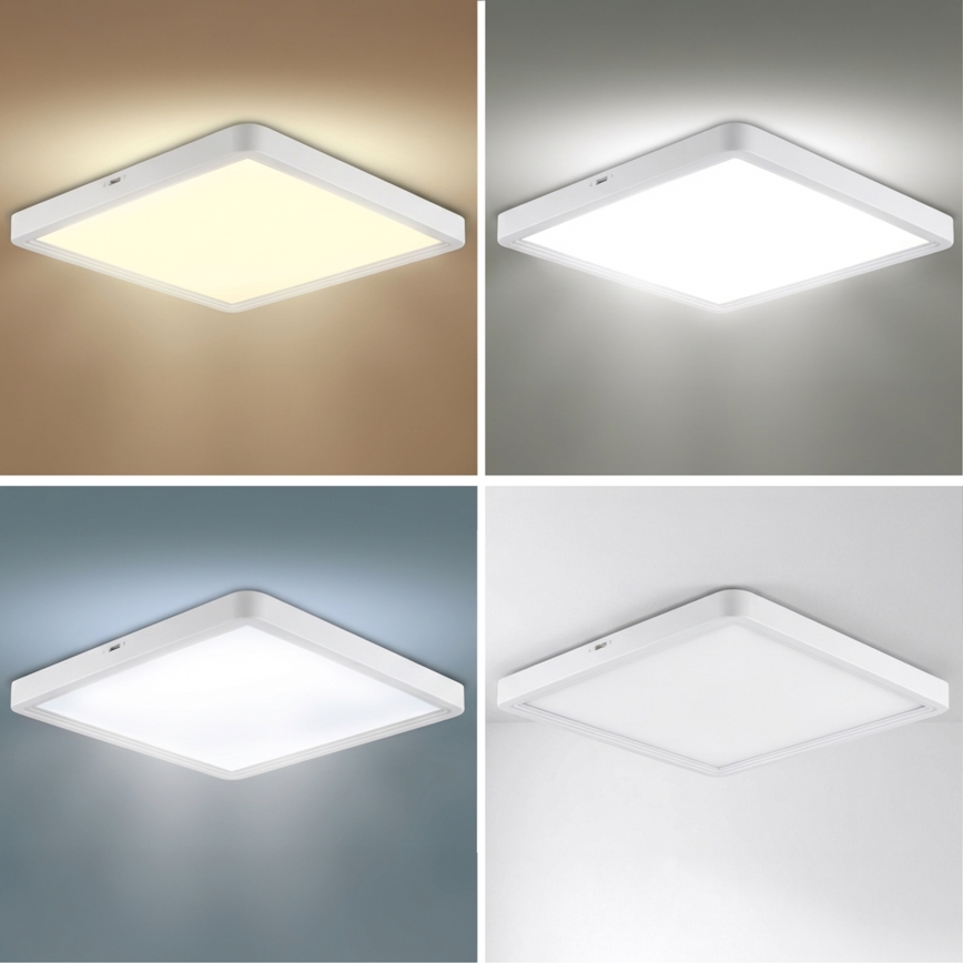 Brilagi - LED Dimmable Ceiling Light ESTELA SQUARE LED/36W/230V 3000-6500K 31x31 cm white + Remote Control