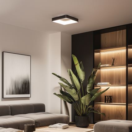 Brilagi - FALCON II Dimmable LED Ceiling Light LED/80W/230V 3000-6500K 40x40 cm Black + Remote Control