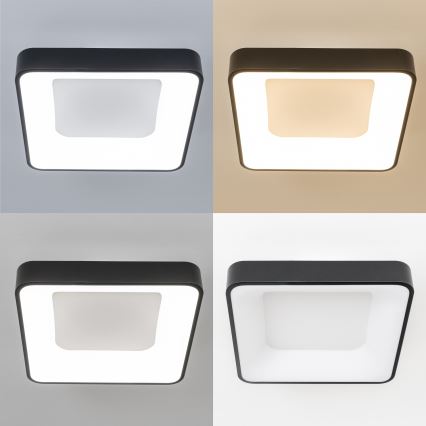 Brilagi - FALCON II Dimmable LED Ceiling Light LED/80W/230V 3000-6500K 40x40 cm Black + Remote Control