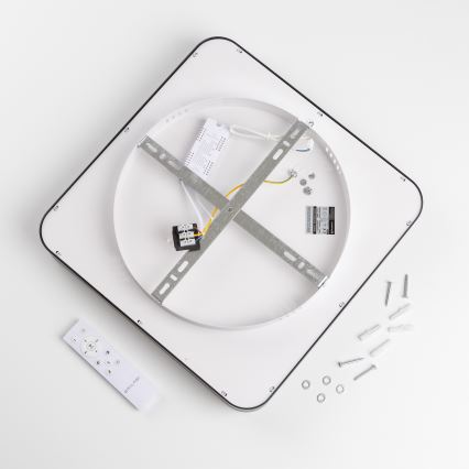 Brilagi - FALCON II Dimmable LED Ceiling Light LED/80W/230V 3000-6500K 40x40 cm Black + Remote Control