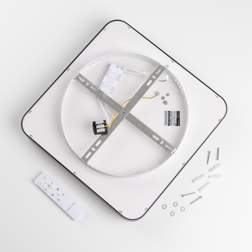 Brilagi - FALCON II Dimmable LED Ceiling Light LED/80W/230V 3000-6500K 40x40 cm Black + Remote Control