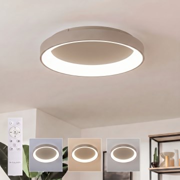BRILAGI - Dimmable LED ceiling light FALCON II LED/99W/230V 3000-6500K Ø 60 cm beige + remote control