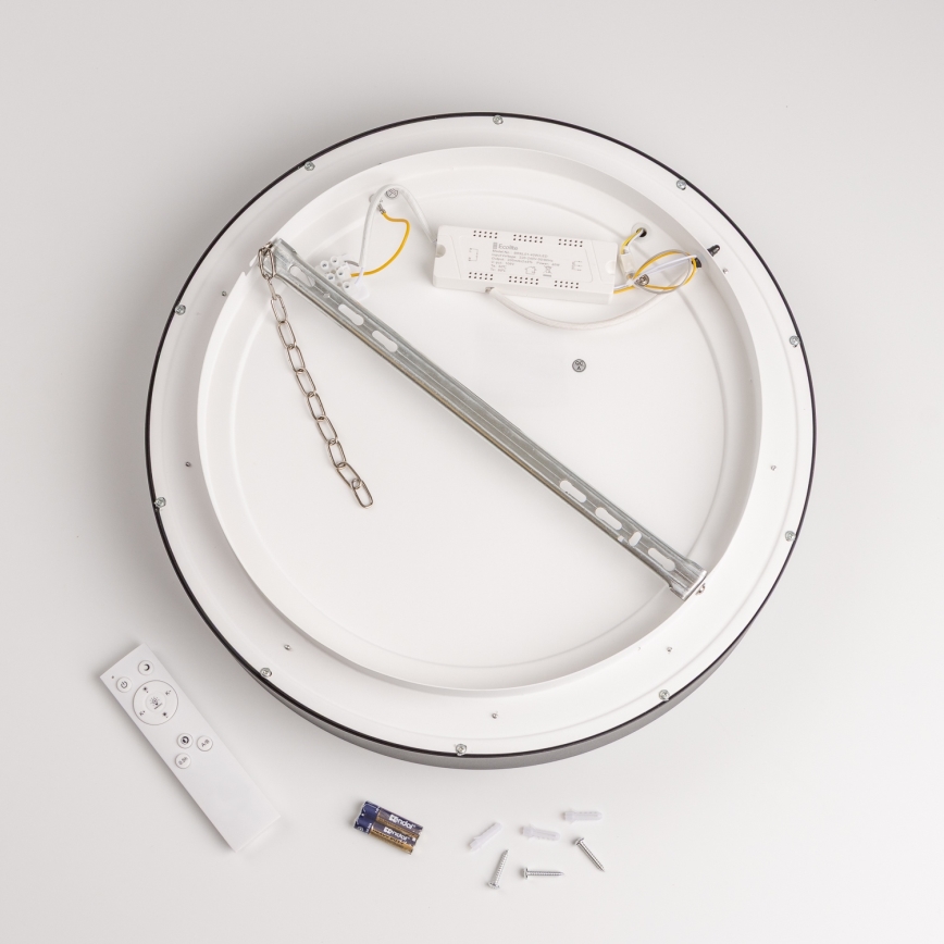 Brilagi - FALCON LED dimmable ceiling light, 80W, 230V, 3000–6500 K, Ø 60 cm, black, with remote control