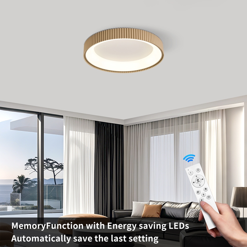 Brilagi - Dimmable LED Ceiling Light FALCON MODERN LED/30W/230V 3000-6500K Ø 40 cm Beige + Remote Control