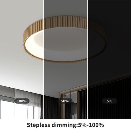 Brilagi - Dimmable LED Ceiling Light FALCON MODERN LED/30W/230V 3000-6500K Ø 40 cm Beige + Remote Control