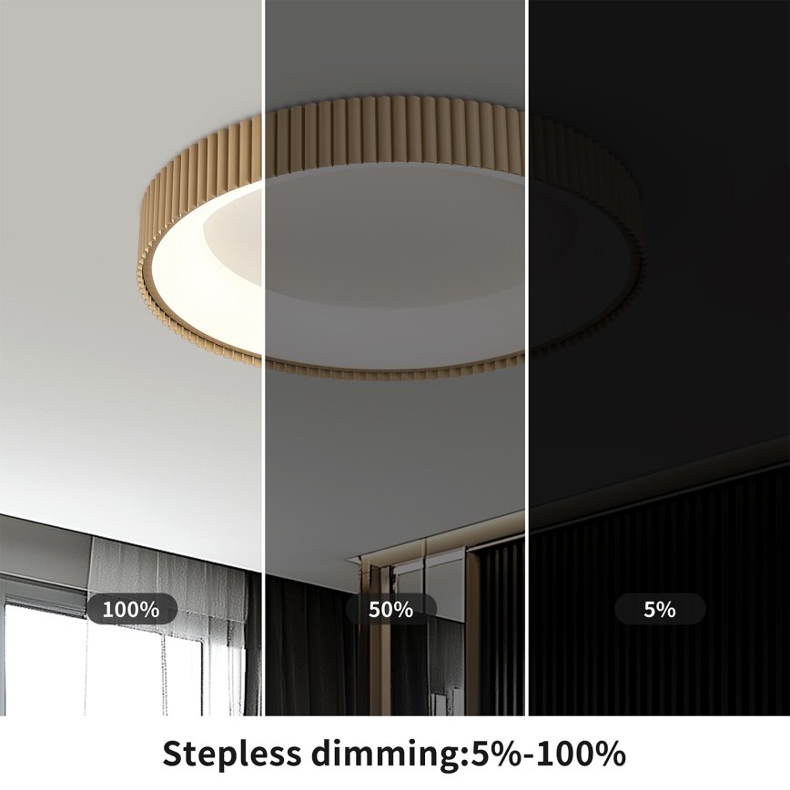 Brilagi - Dimmable LED Ceiling Light FALCON MODERN LED/30W/230V 3000-6500K Ø 40 cm Beige + Remote Control