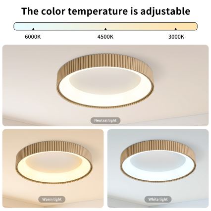BRILAGI - LED Dimmable Ceiling Light FALCON MODERN LED/54W/230V 3000-6500K 60 cm beige + remote control