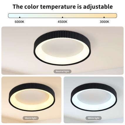 BRILAGI - LED Dimmable Ceiling Light FALCON MODERN LED/54W/230V 3000-6500K Ø 60 cm black + remote control